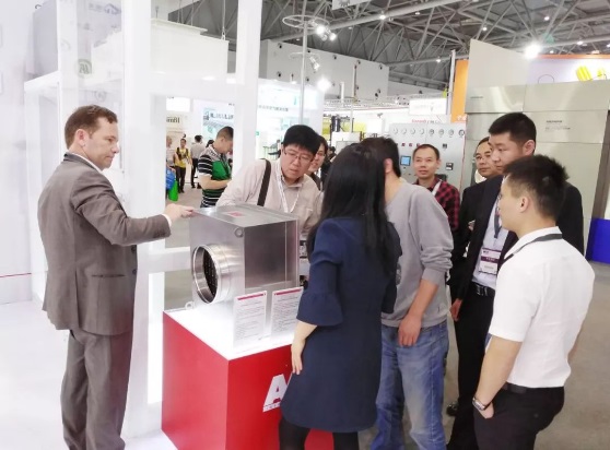 AAF's Sean O'Reilly demonstrating product at CIPM 2018